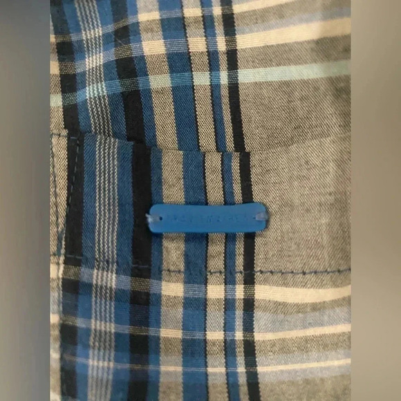 Travis Matthew Mens Blue Gray Plaid Short Sleeve Button Down Golf Shirt Medium - Picture 5 of 8